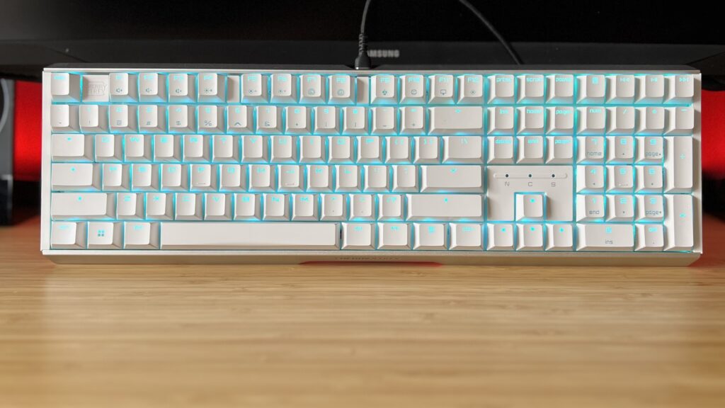 Cherry MX 3.1 gaming keyboard on a wooden desk